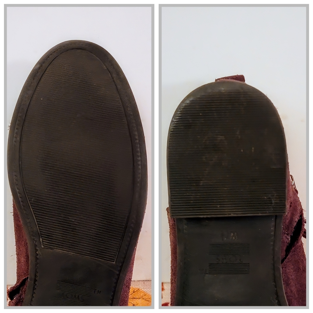 TOMS Brown Suede Ankle Boots Side Zip Comfort Low Heel Women's Chelsea 7.5 - Picture 2 of 15